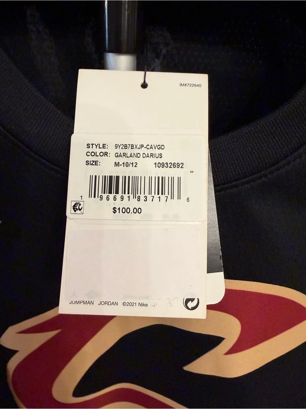 Jordan Youth Cleveland Cavaliers Darius Garland #10 Statement Jersey Black